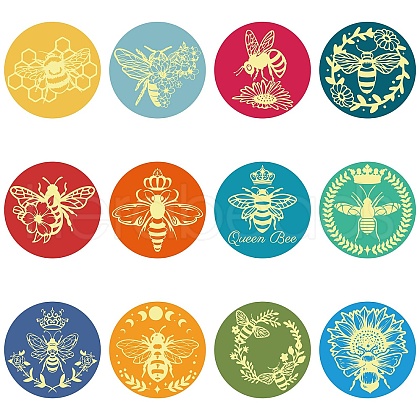 Paper Self Adhesive Gold Foil Embossed Stickers DIY-WH0434-012-1