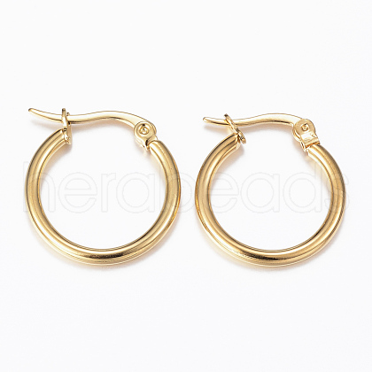 304 Stainless Steel Hoop Earrings EJEW-H344-02G-1
