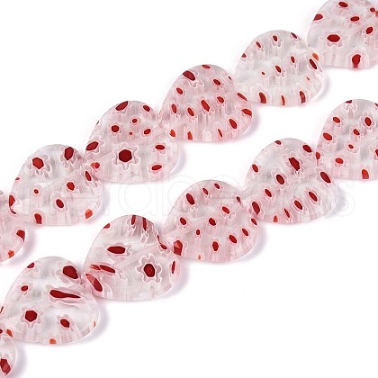 Handmade Millefiori Glass Beads Strands LAMP-T021-29A-1