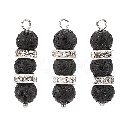 Natural Lava Rock Pendants PALLOY-JF01960-1