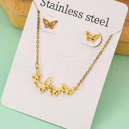 Stainless Steel Pendant Necklace & Stud Earring FS-WGABA87-06-1