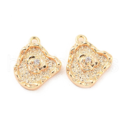 Brass Micro Pave Cubic Zirconia Pendants KK-E090-15G-1