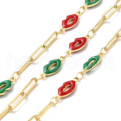 Handmade Enamel Lip Link Chains CHC-M024-05G-01-1