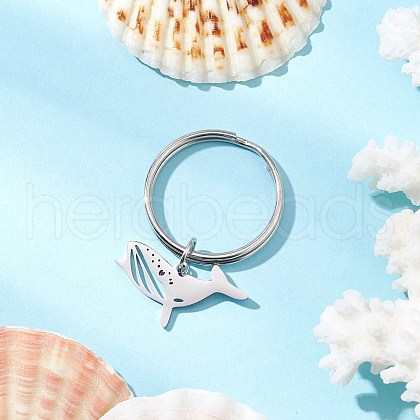 Ocean Theme 304 Stainless Steel Keychains KEYC-JKC01213-06-1