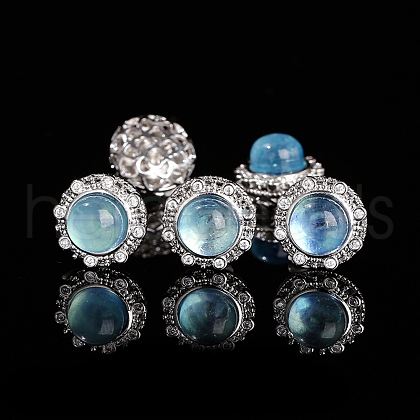 Alloy Pave Natural Blue Aquamarine Beads PW-WGA4791-06-1