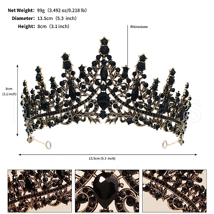 Alloy Rhinestone Hair Bands  for Woman Girls PW-WGA69DD-01-1