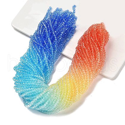 Transparent Painted Glass Beads Strands X1-DGLA-A034-T3mm-A13-1