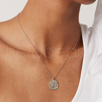 Bohemian Style Brass Sun Moon Disc Pendant Necklaces for Women FS-WG9BBEB-06-1