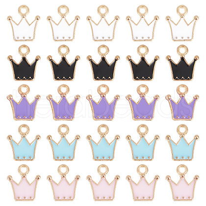 SUNNYCLUE 60Pcs 5 Colors Alloy Enamel Charms ENAM-SC0003-43-1