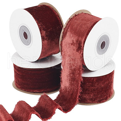 Velvet Ribbon Torn Edge Fabric DIY-WH0419-91B-1