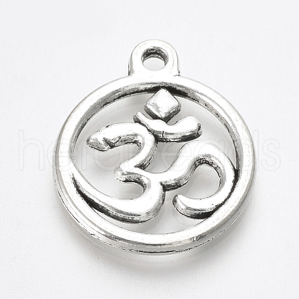 Tibetan Style Alloy Pendants TIBE-T010-23AS-RS-1