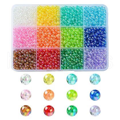 2400Pcs 12 Colors Eco-Friendly Transparent Acrylic Beads TACR-YW0001-97-1