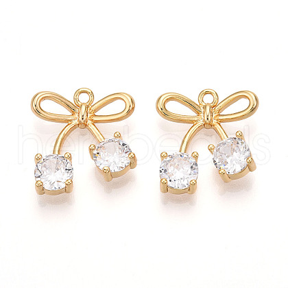 Brass Micro Pave Cubic Zirconia Pendants KK-N261-88G-1