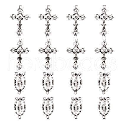 Rosary Cross and Center Sets for Rosary Bead Necklace Making TIBEP-TA0002-14AS-1
