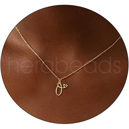 Fashionable Brass Letter Heart Pendant Necklaces for Women FS-WGD0E1D-15-1