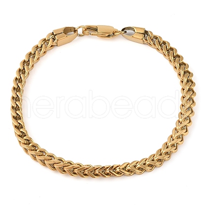 304 Stainless Steel Wheat Chain Bracelets BJEW-H508-06G-01-1