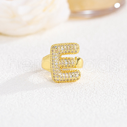 Brass Micro Pave Clear Cubic Zirconia Cuff Rings FS-WG4832E-09-1