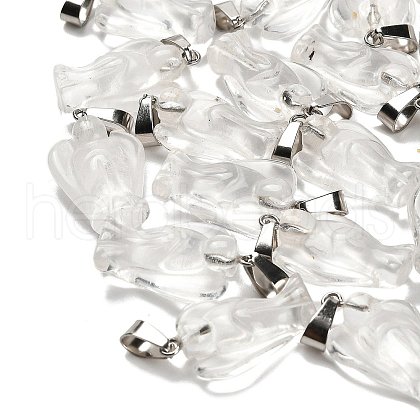 Synthetic Watermelon Stone Glass Pendants G-B127-10P-19-1