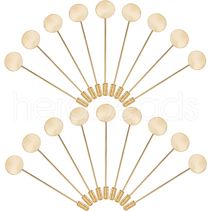 SUNNYCLUE 60Pcs Brass Lapel Pins with Round Pad Tray KK-SC0005-02-1