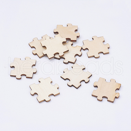 Olycraft 200Pcs 2 Style Unfinished Wood Cabochons WOOD-OC0002-54-1