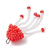 Glass Seed Beaded Jellyfish Pendants PALLOY-MZ00660-02-4