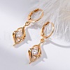 Brass Micro Pave Clear Cubic Zirconia Leverback Earrings EJEW-K300-20G-3
