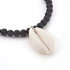 Cowrie Shell Pendant Necklaces NJEW-JN02291-2