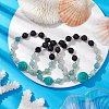 8mm Round Natural Lava Rock & Amazonite Beaded Stretch Bracelets BJEW-JB10501-2