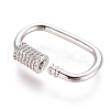 Brass Micro Pave Cubic Zirconia Screw Carabiner Lock Charms ZIRC-F105-03P-2