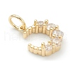 Brass Clear Cubic Zirconia Charms ZIRC-B010-12G-3