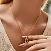 Brass Pave Natural Tiger Eye Pendant Necklaces for Women FS-WG5BA91-08-1