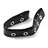 Imitation Leather Herringbone Cord with Platinum Plated Brass Eyelets OCOR-NH0001-01-2