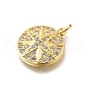 Brass Micro Pave Clear Cubic Zirconia Pendants KK-F899-11G-2