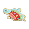 Light Gold Plated Alloy Enamel Pendants ENAM-L041-05C-3