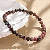 Natural Rhodonite Stretch Bracelets X-BJEW-JB04557-01-1