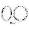 Anti-Tarnish Rhodium Plated 925 Sterling Silver Hoop Earrings Endless Unisex Small Hoop Earrings 10mm Gold Plating Huggie Hoop Earrings for Women Men JE1076A-01-2