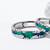 S925 Sterling Silver Enamel Adjustable Ring FS-WGC4316-01-2
