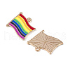 Rainbow Color Pride Flag Alloy Enamel Pendants X-ENAM-K067-10-5