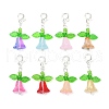 8Pcs Tulip Acrylic & Glass Pendant Decorations HJEW-JM03081-02-2