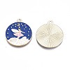 Rack Plating Alloy Enamel Pendants ENAM-N055-082-3