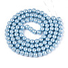 Baking Painted Pearlized Glass Pearl Round Bead Strands X-HY-Q330-8mm-24-2