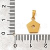 Ion Plating(IP) 304 Stainless Steel Micro Pave Cubic Zirconia Pendants STAS-H228-04G-07-3