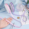   2 Rolls 2 Styles Heart & Flower Polyester Lace Ribbon OCOR-PH0004-66B-3