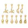 Fruit Theme Brass Dangle Stud Earrings EJEW-Z115-04G-4