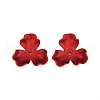 3-Petal Spray Paint ABS Plastic Imitation Pearl Bead Caps MACR-T030-17-2