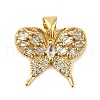 Rack Plating Brass Micro Pave Cubic Zirconia Pendants KK-P241-15G-1