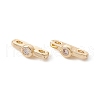 Rack Plating Brass Pave Clear Cubic Zirconia Connector Charms X-KK-G433-04LG-2