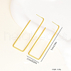 S925 Sterling Silver Hollow Rectangle Stud Earrings PW0163-7