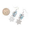 Snowflake Alloy Electroplate Glass Beads Dangle Earrings EJEW-TA00663-4