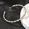 304 Stainless Steel Twisted Rope Shape Cuff Bangles for Women BJEW-C091-02D-GP-3